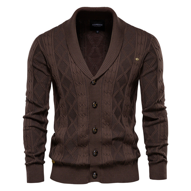Men's Cotton V-Neck Cardigan for Classic Comfort and Everyday Style