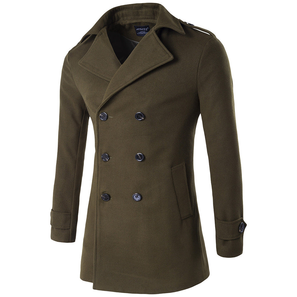 Men's Double Breasted Trench Coat Elegant Winter Classic Fashion
