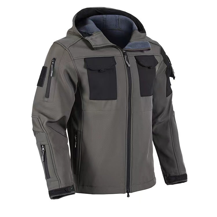 Men's Soft Shell Fleece Lined Waterproof Windproof Outdoor Jacket