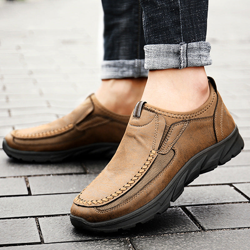Men's Casual Loafers Comfortable Slip On Rubber Sole Shoes