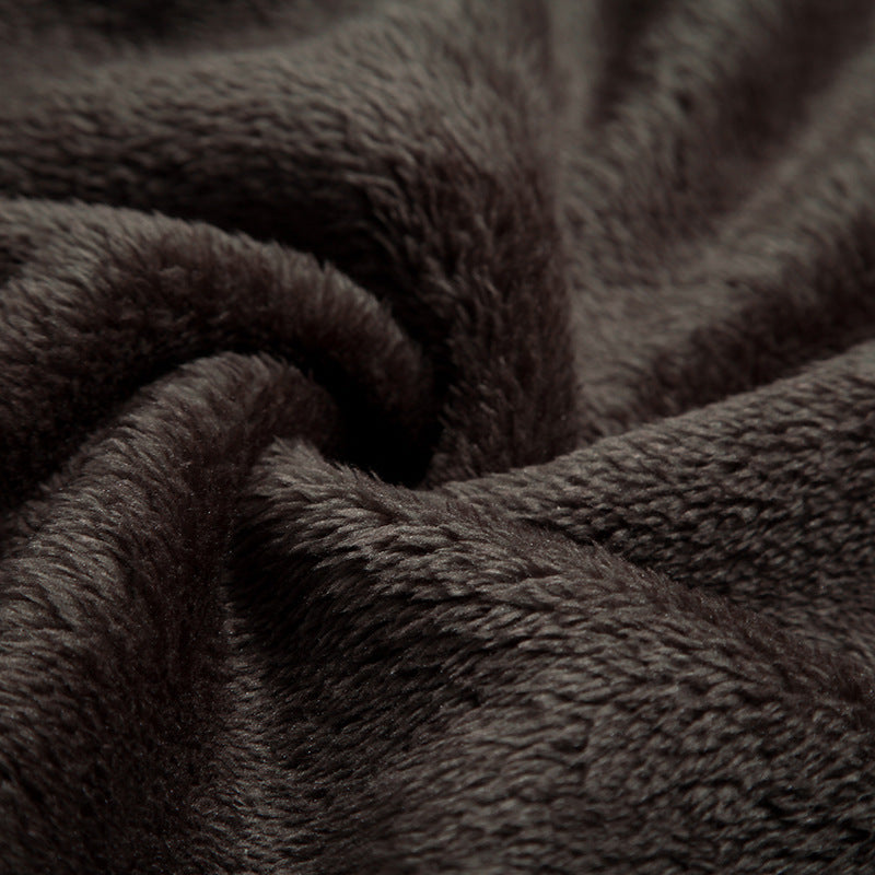 Men's Warm Fleece Cardigan Jacket Formal Coat With Fur Lining