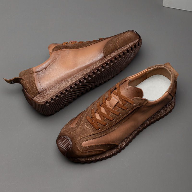 Men's Retro Leather Sneakers Casual Comfortable Stylish Everyday Shoes