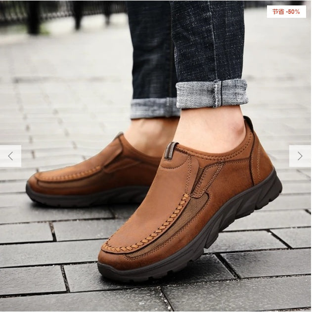 Men's Casual Loafers Comfortable Slip On Rubber Sole Shoes