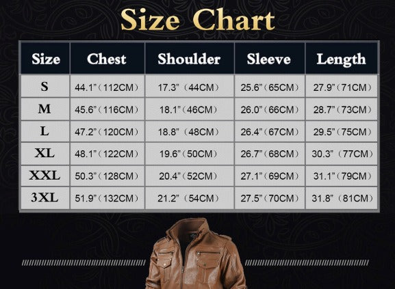 Men's Retro Biker Leather Jacket with Stylish Zipper Pocket Design
