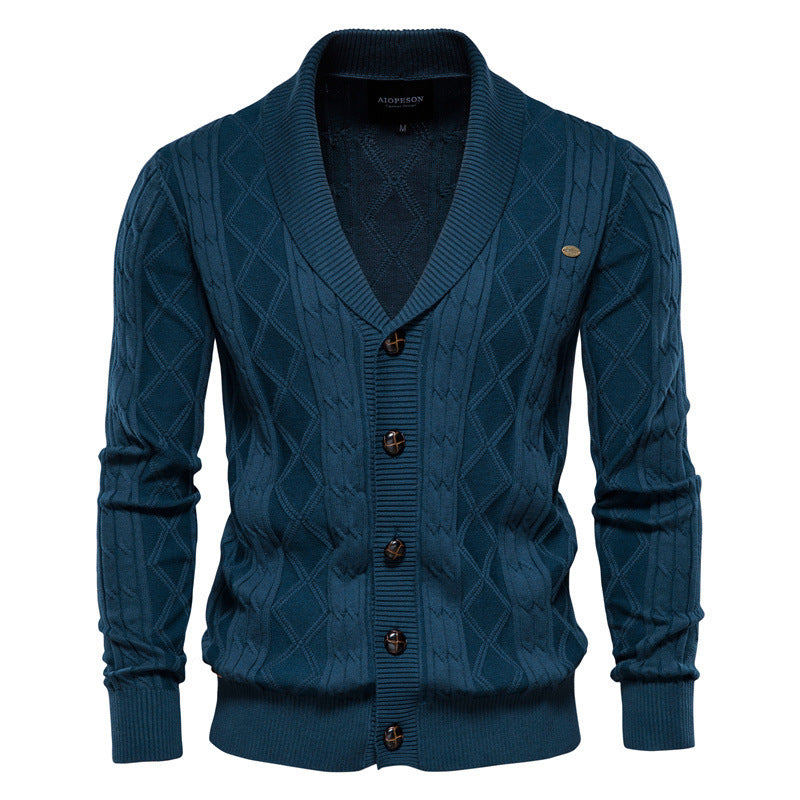 Men's Cotton V-Neck Cardigan for Classic Comfort and Everyday Style